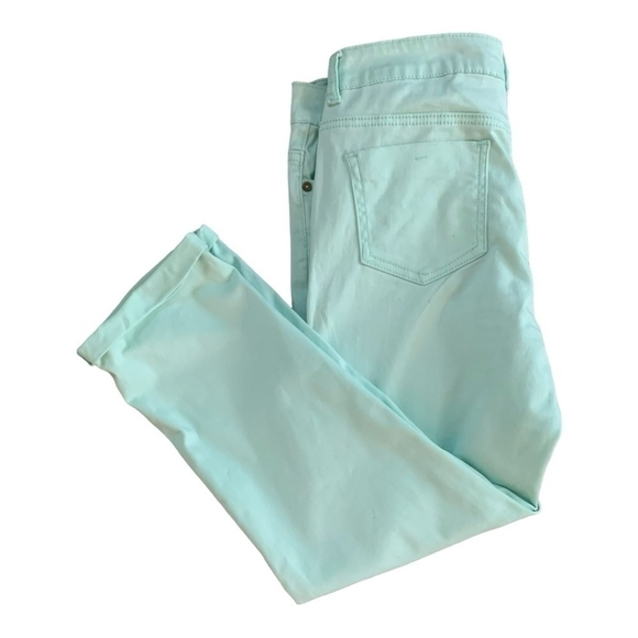 Women’s Jeans Buffalo David Bitton Rolled Hem Cropped Jeans Mint Cotton Denim - Picture 4 of 6